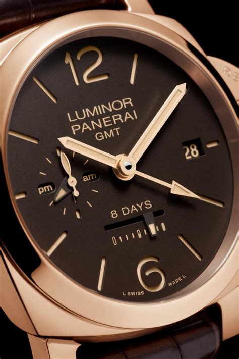 officine panerai 1950 8 days gmt oro rosso